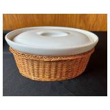 Serving Dish Set - Ceramic Wicker Basket Casseroles (Lot of 7)