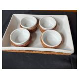 Serving Dish Set - Ceramic Wicker Basket Casseroles (Lot of 7)