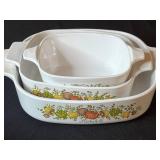 Corning Ware Bakeware -  Nesting "Spice of Life" Dish Set & Sauce Pan (Lot of 6)