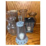 Glass Vases & Candle Holders Mixed Lot