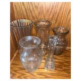Glass Vases & Candle Holders Mixed Lot