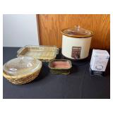 Kitchenware Mixed Lot - Hamilton Beach Simmer-On Cooker, Glass Casseroles & Lids