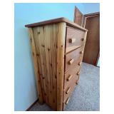 Pine Log Dresser 5-Drawer 56 X 40 X 21 in