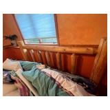 Queen Log Bed Frame With Ther-A-Pedic Mattress - Linens/Comforter Inc
