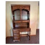 Hutch Desk - Solid Wood 2 Piece Desk With Drawers & Shelves
