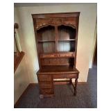 Hutch Desk - Solid Wood 2 Piece Desk With Drawers & Shelves