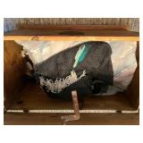Antique Wooden Blanket Chest With Blankets