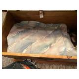 Antique Wooden Blanket Chest With Blankets