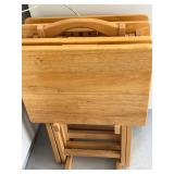 TV Tray Tables - Wooden Folding Set (Lot of 4)