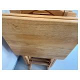 TV Tray Tables - Wooden Folding Set (Lot of 4)