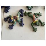 Unique Hand Painted Ceramic Gecko Figurines by G. Torres
