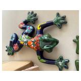 Unique Hand Painted Ceramic Gecko Figurines by G. Torres