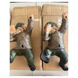 Garden Decor Mixed Lot - Oriental Trading Climbing Gnomes & Metal Torches