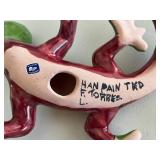 Unique Ceramic Geckos/Lizard Wall Art Hand Painted F. Torres (Lot of 4)