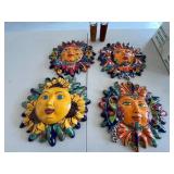 Decorative Talavera Sun Face Wall Plaques Mixed Lot