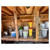 Shop Supplies & Storage Bins Mixed Lot With Oregon 18 Bar & Chain Combo - content quantities unverified