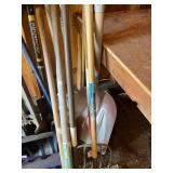 Garden Tools Mixed Lot - Shovels, Rakes & Snow Pusher