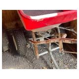 Tow-Behind Broadcast Spreader Red Hopper