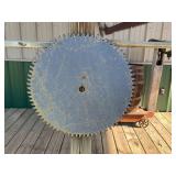Saw Blade Yard Art - Pair of Mounted Decorative Blades (Lot of 2)