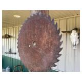 Saw Blade Yard Art - Pair of Mounted Decorative Blades (Lot of 2)