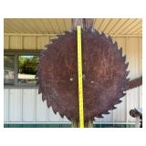 Saw Blade Yard Art - Pair of Mounted Decorative Blades (Lot of 2)