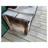 Primitive Decor Mixed Lot - Wooden Crates, Glass Jugs, Antlers & Metal Can