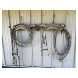 Horse Harness Tack Set With Wooden Yoke Display