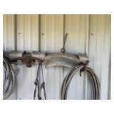 Horse Harness Tack Set With Wooden Yoke Display