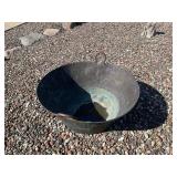 Large Copper Cauldron - Riveted Vessel With Ring Handles