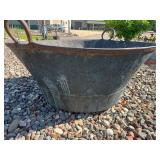 Large Copper Cauldron - Riveted Vessel With Ring Handles