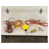Extension Cord Lot - Assorted Heavy-Duty Cords & Reel