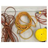 Extension Cord Lot - Assorted Heavy-Duty Cords & Reel