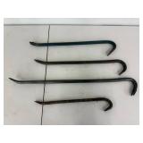 Pry Bars - Set of 4 Steel Crowbars