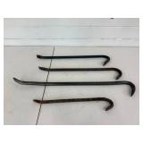 Pry Bars - Set of 4 Steel Crowbars
