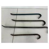 Pry Bars - Set of 4 Steel Crowbars