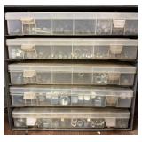 Hardware Storage Bins & Assorted Fasteners Mixed Lot