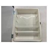 Bathroom Vanity Display w Hinged Glass Top & Dividers