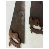 Hand Saw Mixed Lot - 2 Crosscut Saws & Hacksaw