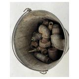 Pipe Fittings - Assorted Steel & Galvanized Mixed Lot in Bucket