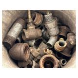 Pipe Fittings - Assorted Steel & Galvanized Mixed Lot in Bucket