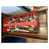 Tool Box & Pipe Fittings Mixed Lot - Assorted Steel, Brass & Cast Fittings
