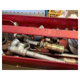 Tool Box & Pipe Fittings Mixed Lot - Assorted Steel, Brass & Cast Fittings