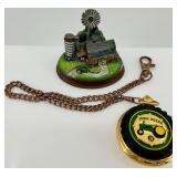 John Deere Reserve Pocket Watch With Display Stand & Chain with Certificate