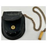 John Deere Pocket Watch With Stand & Pouch