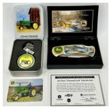 John Deere Collectible Knife & Pocket Watch with Chain