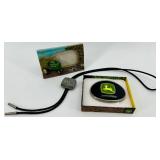 John Deere Belt Buckle, Bolo Tie & Picture Frame Mixed Lot