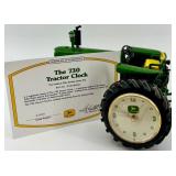 John Deere 730 Tractor Clock by Danbury Mint and Picture Frame