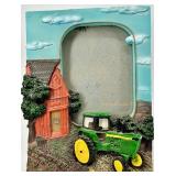 John Deere 730 Tractor Clock by Danbury Mint and Picture Frame