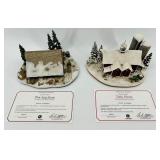 Danbury Mint John Deere Twin Pines & the Log Barn Sculptures