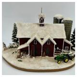 Danbury Mint John Deere Twin Pines & the Log Barn Sculptures